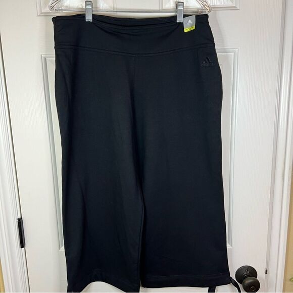 NWT Adidas Climalite Cropped Wide Leg Leggings Size‎ Large - Picture 1 of 6